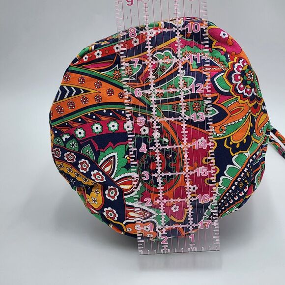Vera Bradley 2013 Venetian Paisley Green Orange Red Ditty Drawstring Bag - Picture 7 of 9